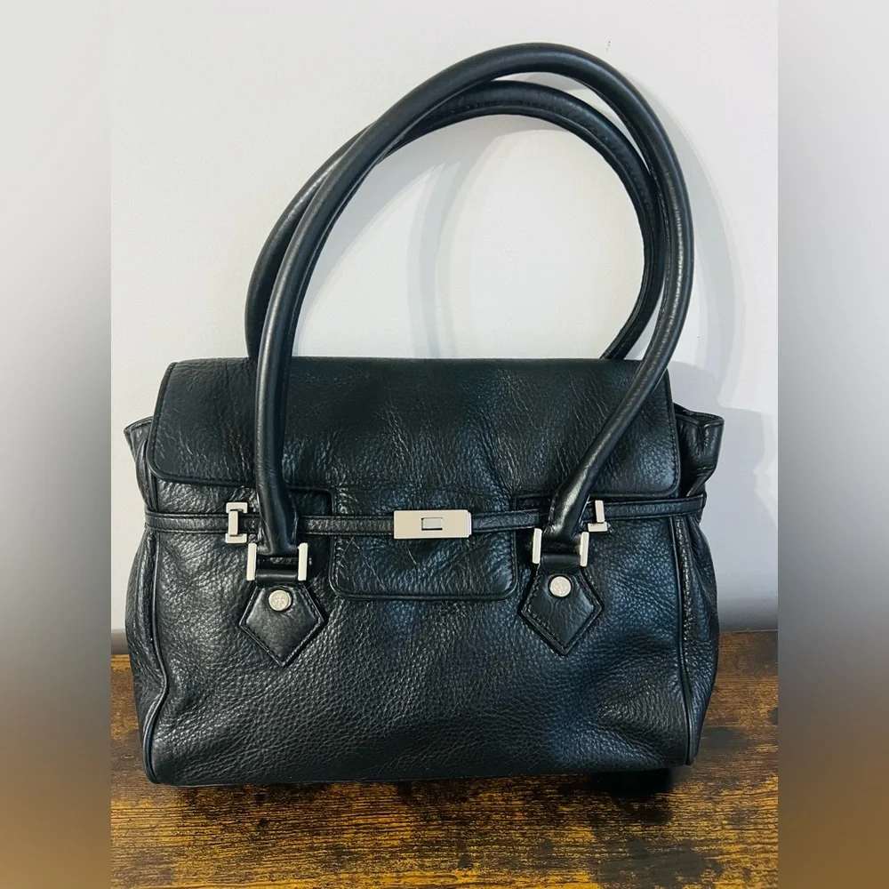 Vintage Brooks Brothers Black Leather Handbag – Like New